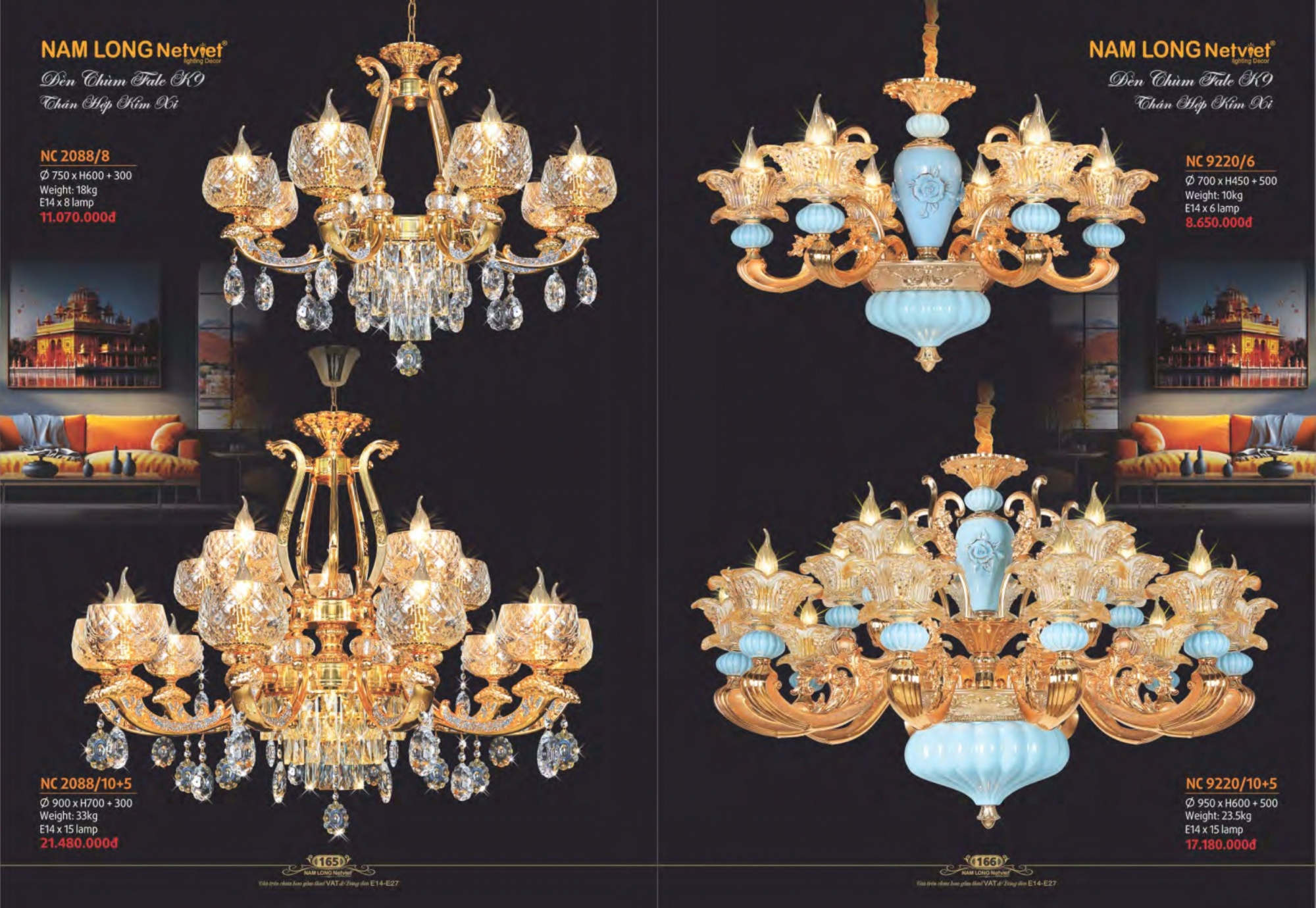 Bảng giá đèn trang trí Nam Long